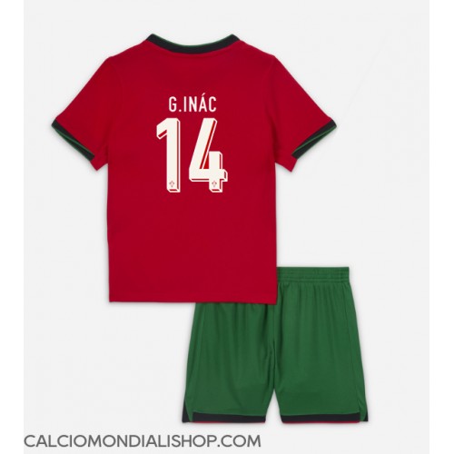 Maglie da calcio Portogallo Goncalo Inacio #14 Prima Maglia Bambino Europei 2024 Manica Corta (+ Pantaloni corti)